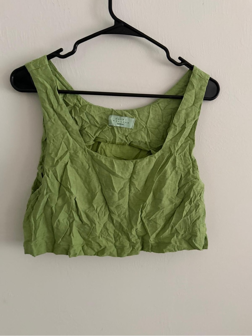 Cropped Sleeveless Tank Top - Green